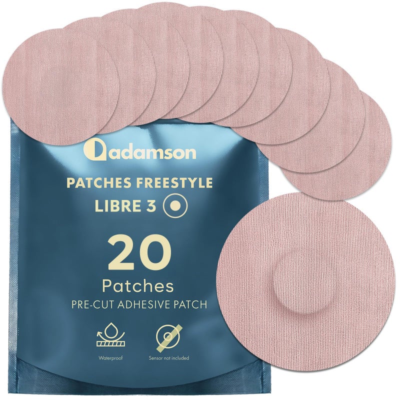 Freestyle Libre 3 Sensor Covers â€“ 20 Libre 3 Patches, Long-Lasting, No Glue on Center, Non-Irritating, Easy to Apply and Remove â€“ for Sports and Daily Use - Beige